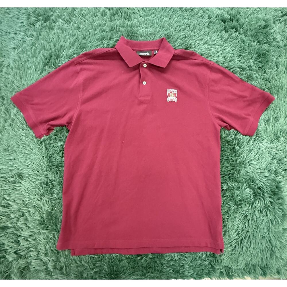 Ashworth Men's L Burgundy Polo Shirt U.S. Open 2007 Oakmont Golf Pique Knit